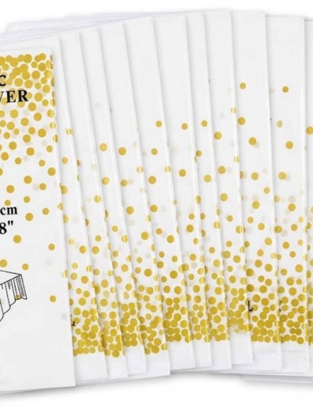 Gold Confetti Disposable Tablecloths - Party Pack